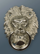 Load image into Gallery viewer, Brass Lion Door Knocker - Nickel Finish
