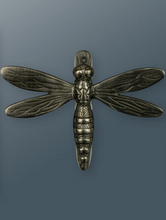 Load image into Gallery viewer, Brass Dragonfly Door Knocker - Pewter Finish
