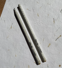 Load image into Gallery viewer, Seed pencils - recycled rolled newspaper - coriander seeds - sustainably sourced graphite - botanical stationary - eco pencil
