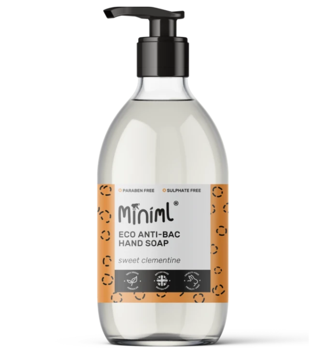 Miniml Eco Anti-bac hand soap - Sweet Clementine. 500ml Glass Pump