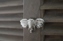 Load image into Gallery viewer, Brass Elephant Drawer Knob - Nickel Finish
