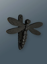 Load image into Gallery viewer, Brass Dragonfly Door Knocker - Black Finish
