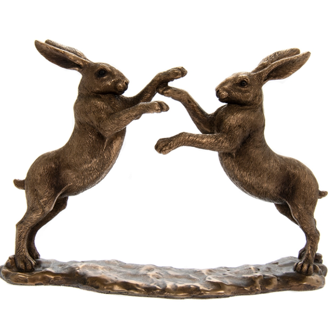 Playing Hare Ornament - Bronzed