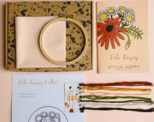 Load image into Gallery viewer, Retro Daisies Modern Embroidery Kit
