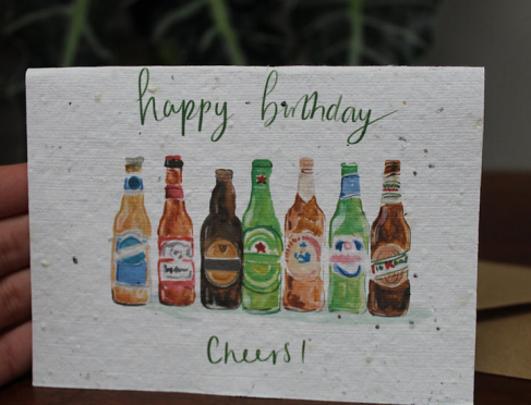'Happy Birthday - Cheers!' Plantable Greeting Card