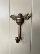 Load image into Gallery viewer, Brass bee Coat Hook - Heritage Finish
