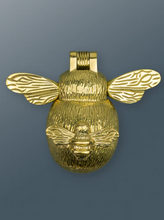 Load image into Gallery viewer, Brass Bee and Mini Bee Door Knocker - Brass Finish

