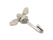 Load image into Gallery viewer, Brass bee Coat Hook - Nickel Finish
