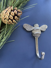 Load image into Gallery viewer, Brass bee Coat Hook - Nickel Finish
