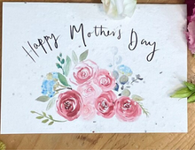 Load image into Gallery viewer, Plantable Mother&#39;s Day Cards - Happy Mother&#39;s Day - Pink (Free UK Postage - using code &#39;saffa&#39;)
