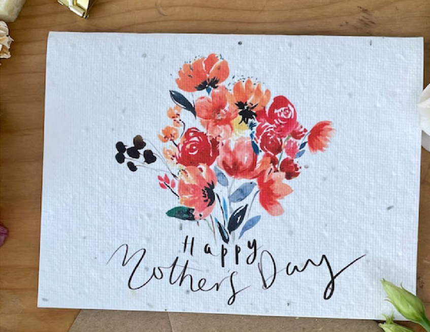 Plantable Mother's Day Cards - Happy Mother's Day - Red (Free UK Postage - using code 'saffa')