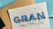 Load image into Gallery viewer, Plantable Mother&#39;s Day Cards - Gran - Happy Mother&#39;s Day (Free UK Postage using code &#39;saffa&#39;)
