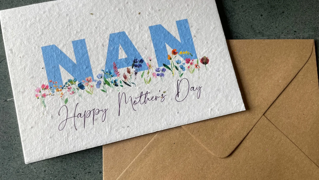 Plantable Mother's Day Cards - Nan - Happy Mother's Day (Free UK Postage using code 'saffa')