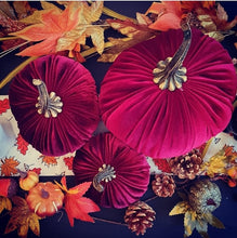 Load image into Gallery viewer, Handmade Medium Velvet Pumpkins
