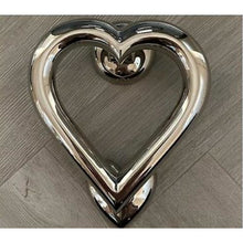 Load image into Gallery viewer, Brass Love Heart Door Knocker - Nickel Finish
